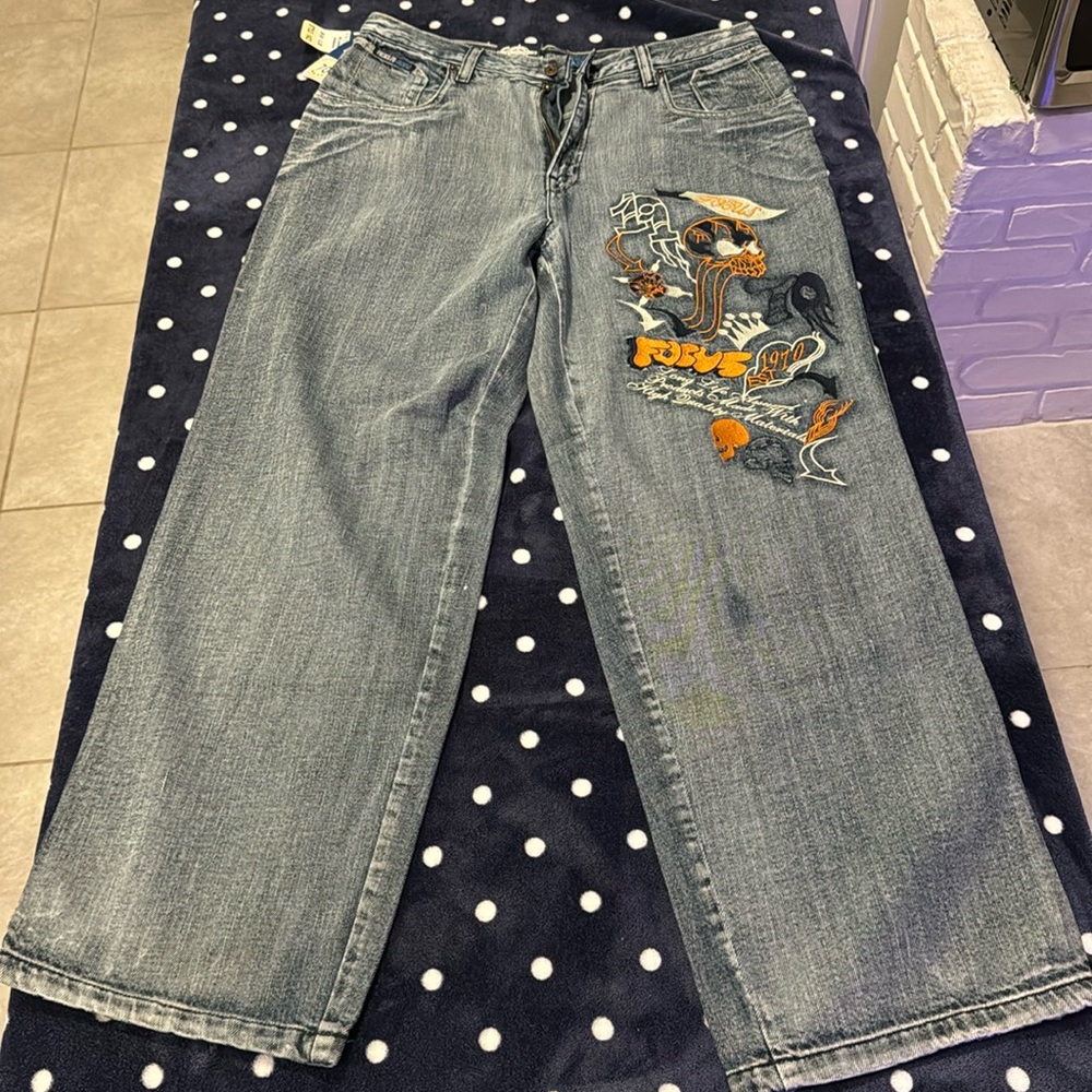 Focus Embroidered Early 2000s Jeans 34x32